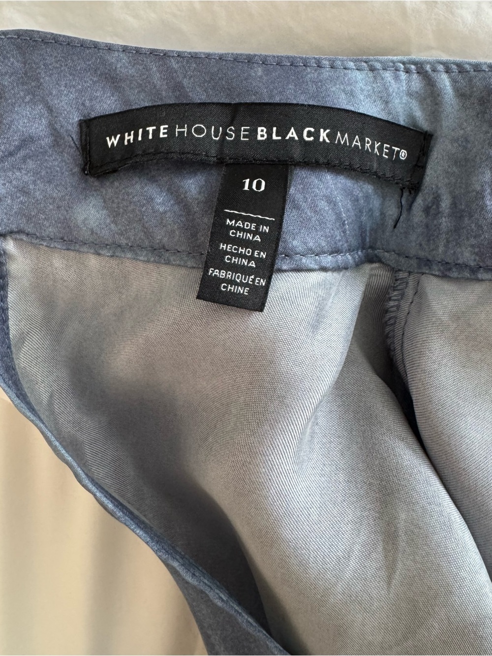 NWOT White House | Black Market - Blue Keyhole Mock Neck Longsleeve Blouse - Picture 11 of 12